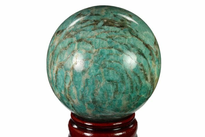 Polished Graphic Amazonite Sphere - Madagascar #157696